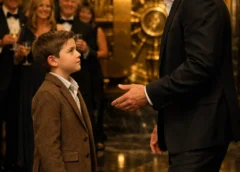 “I’ll Give You $10,000 To Open It,” He Mocked the Quiet Boy—But When the Boy Said, “Are You Sure?” and Revealed What Was Hidden Inside, His Wife Went Pale… Then He Whispered, “Or Should Your Real Father Explain?”