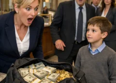 A Poor Boy Walked Into a Luxury Bank With a Bag of Cash—Then Whispered, “My Mom Said You’d Know Who My Father Is”… and the Chairman Froze When He Saw His Eyes